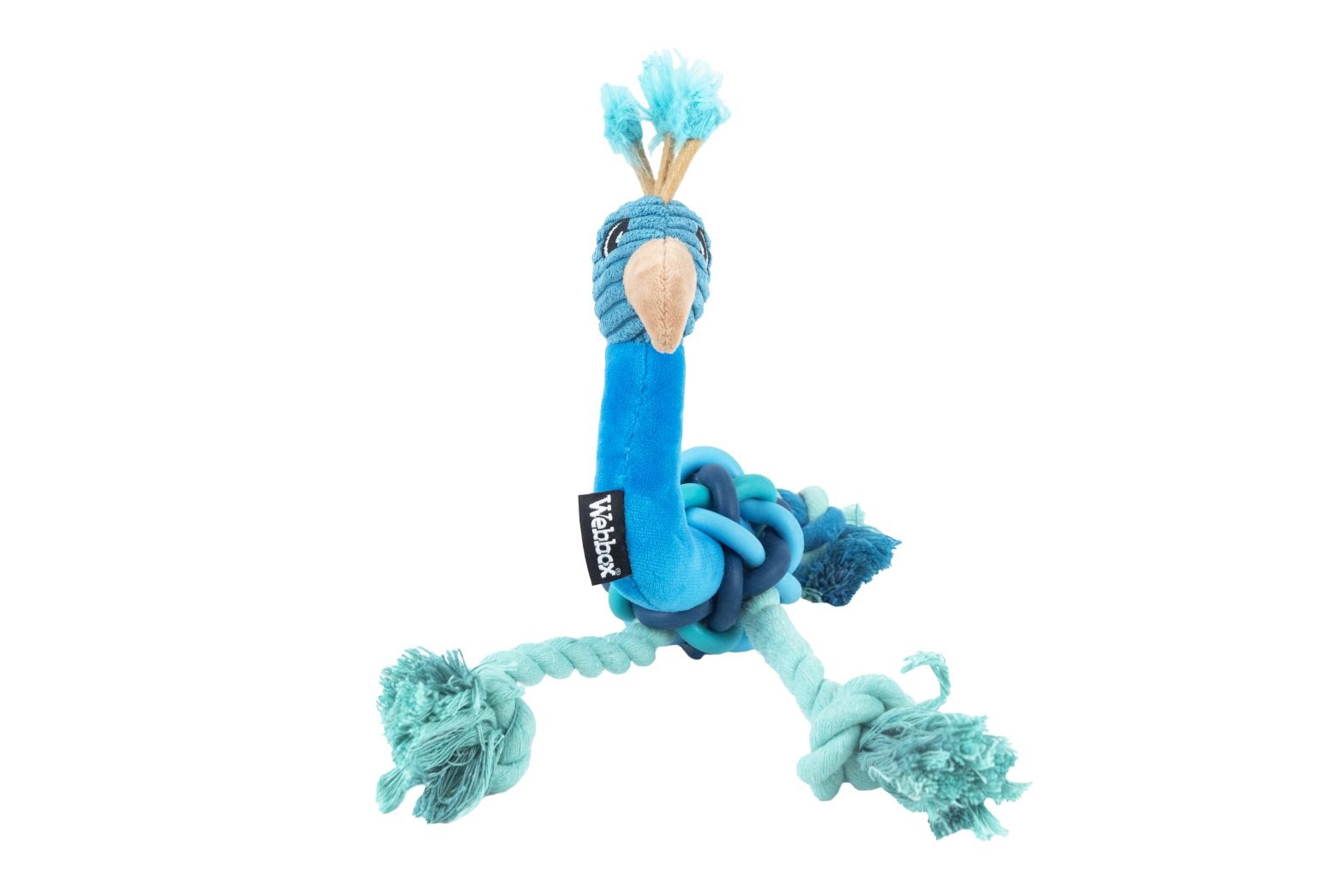 Webbox Tough TPR Knotted Peacock Dog Toy