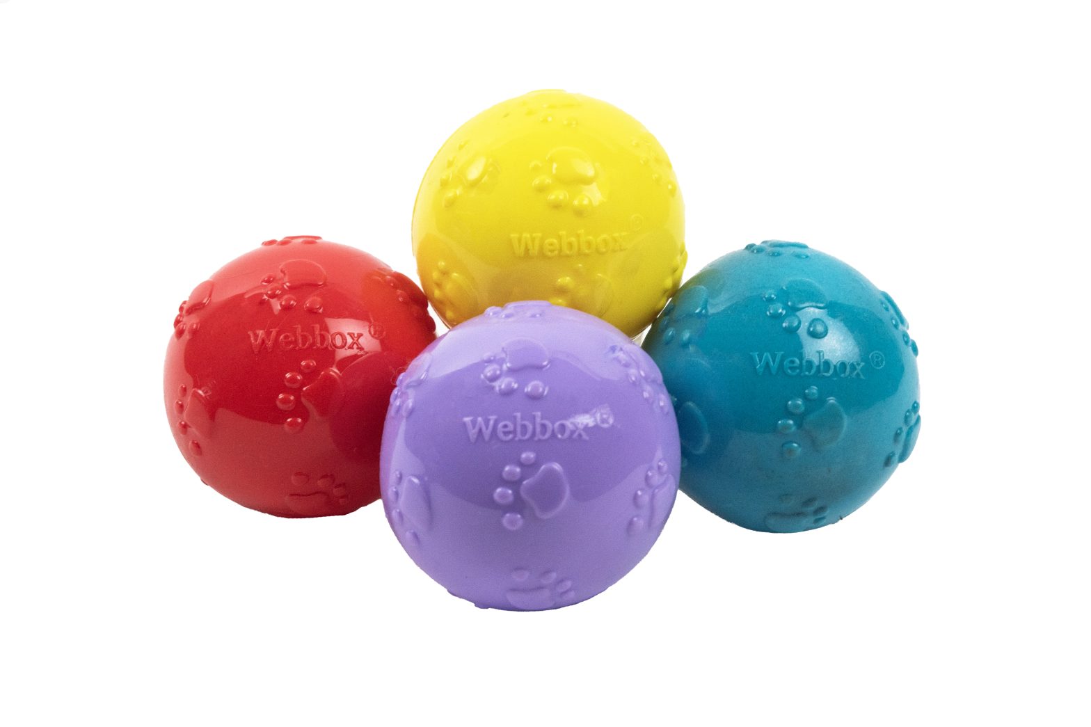 Webbox Dog Toy Throw Squeaky Ball 4 Pack